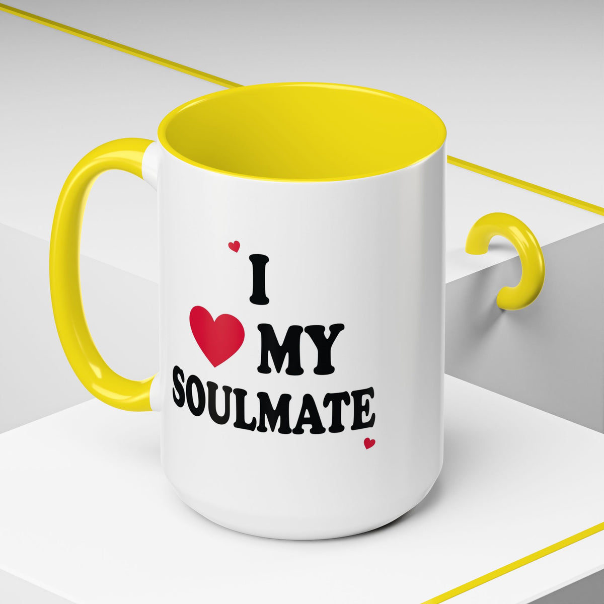 I Love My Soulmate Accent Coffee Mug