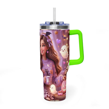 40oz Halloween Girl Ghosts Vacuum Thermal Tumbler