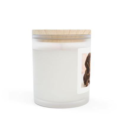 Scented Candle — "Home Is Where You Are" Frosted Glass 11oz (Puppy Love)