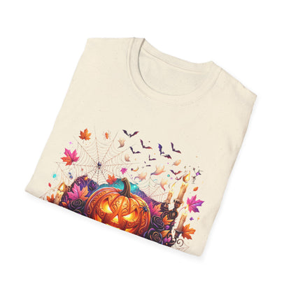 Jack-o'-Lantern Floral Halloween T-Shirt