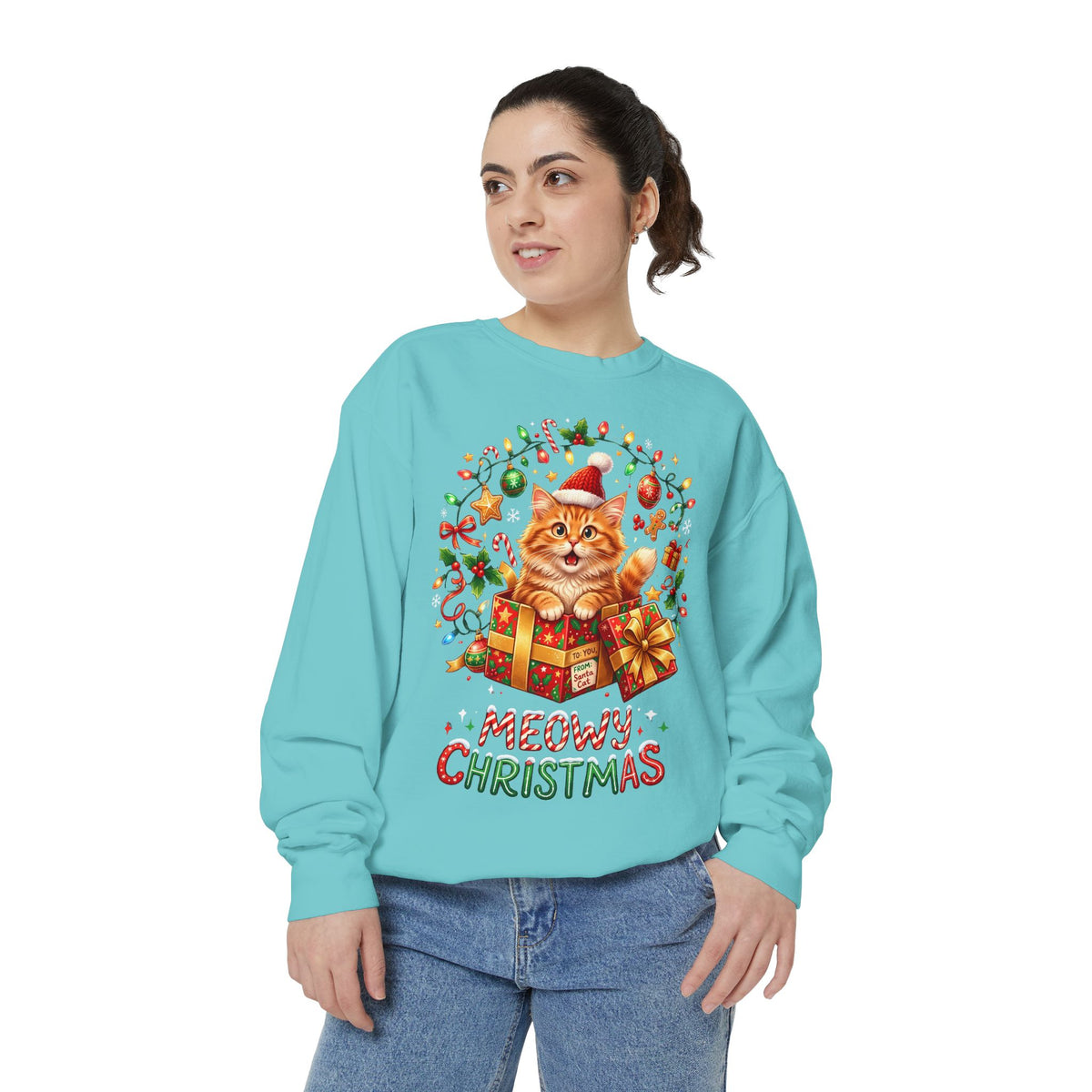 Meowy Christmas Cat Sweatshirt