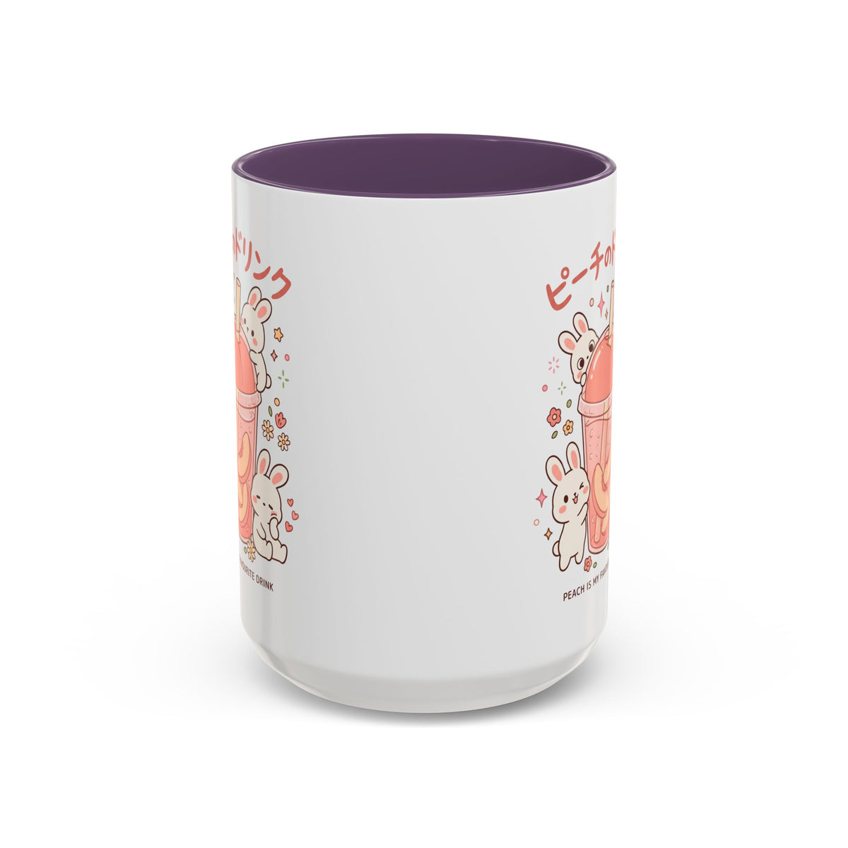 Peach Drink Bunny Mug — Cute Kawaii Coffee Tea Cup (11/15oz)