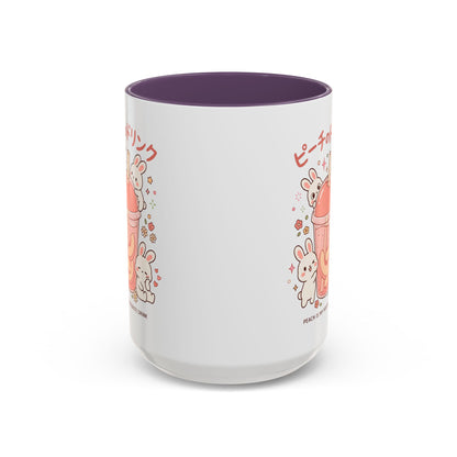 Peach Drink Bunny Mug — Cute Kawaii Coffee Tea Cup (11/15oz)