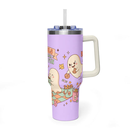 40oz Tumbler – “Ghouls Just Wanna Have Fun” Halloween Ghosts & Pumpkins