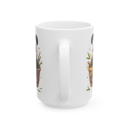 Whimsical Floral Animal Ceramic Mug