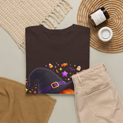 Pumpkin Witch T-Shirt — Cute Halloween Jack-o'-Lantern with Witch Hat