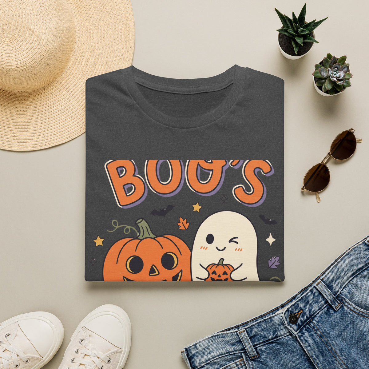 Halloween Ghost & Pumpkin T-Shirt — "Boo's Spooky Squad" Cute Halloween Tee