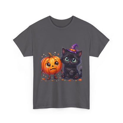Halloween Black Kitten & Pumpkin T-Shirt