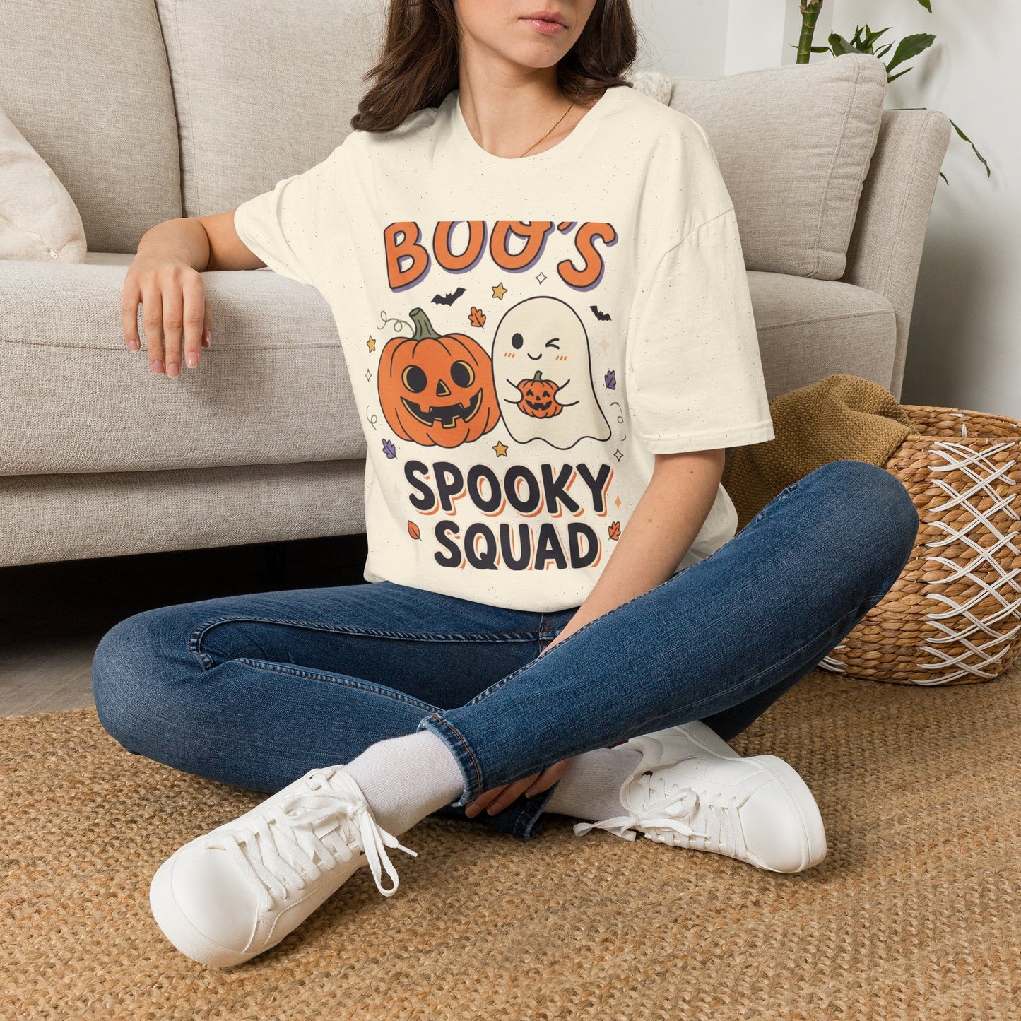 Halloween Ghost & Pumpkin T-Shirt — "Boo's Spooky Squad" Cute Halloween Tee