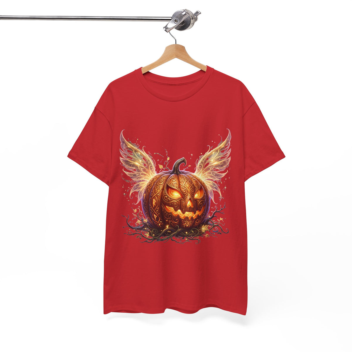 Halloween Pumpkin Tee — Winged Jack-O'-Lantern Graphic Shirt