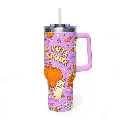 Too Cute to Spook Halloween Pumpkin Ghost 40oz Tumbler