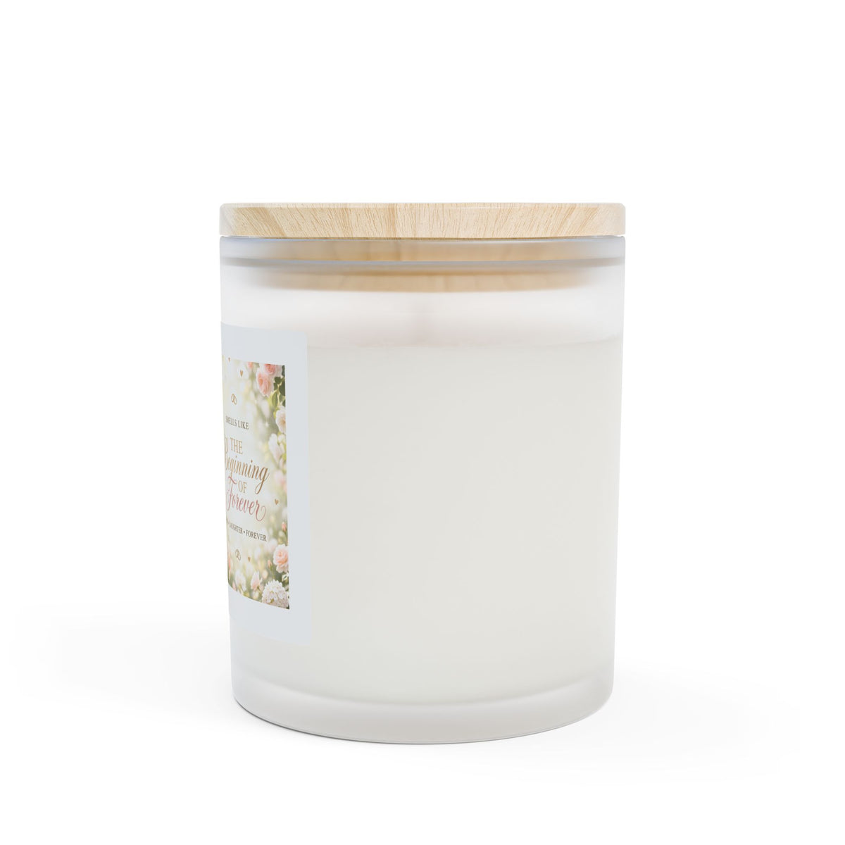 Frosted Glass Candle — 'The Beginning of Forever' Floral Scented 11oz