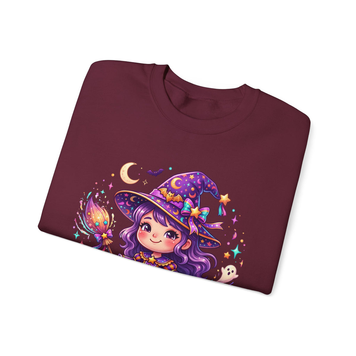 Cute Halloween Witch Sweatshirt — Kawaii Pumpkin Magic Crewneck