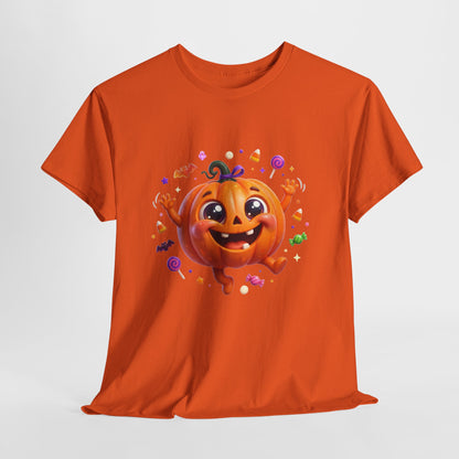 Halloween Pumpkin T‑Shirt — Happy Jack-O'-Lantern Candy Graphic Tee