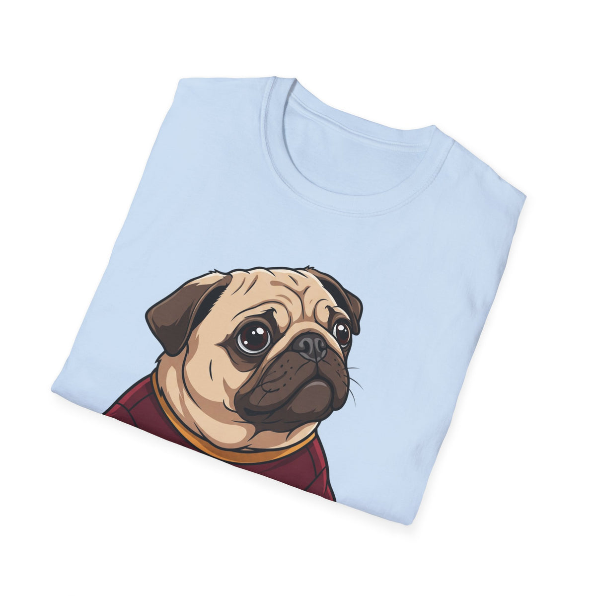 Pug Portrait T‑Shirt – Cute Pug Dog Tee with 'Puggy' Text