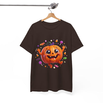 Halloween Pumpkin T‑Shirt — Happy Jack-O'-Lantern Candy Graphic Tee