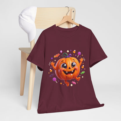 Halloween Pumpkin T‑Shirt — Happy Jack-O'-Lantern Candy Graphic Tee