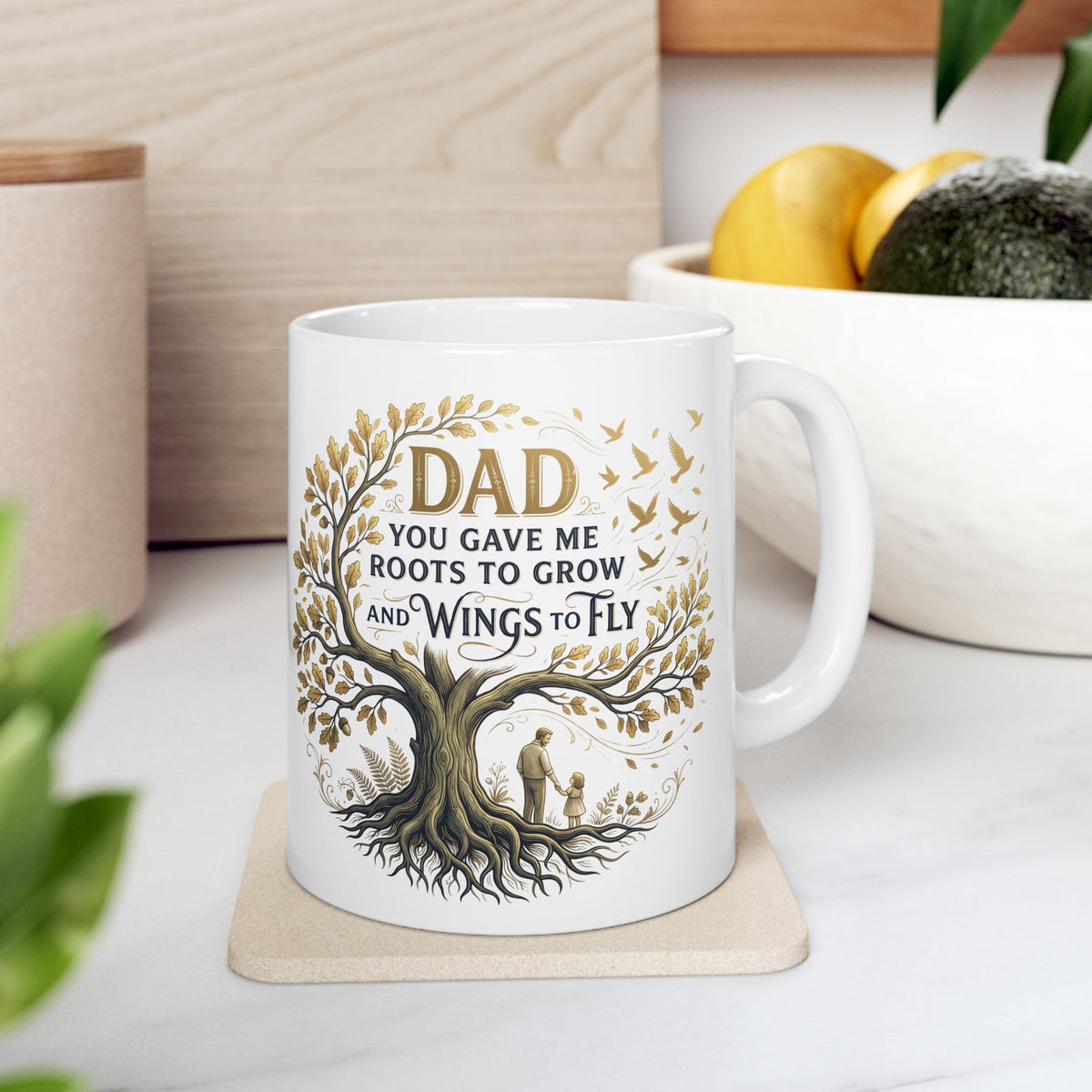 Grow Softly Floral Inspirational Ceramic Mug