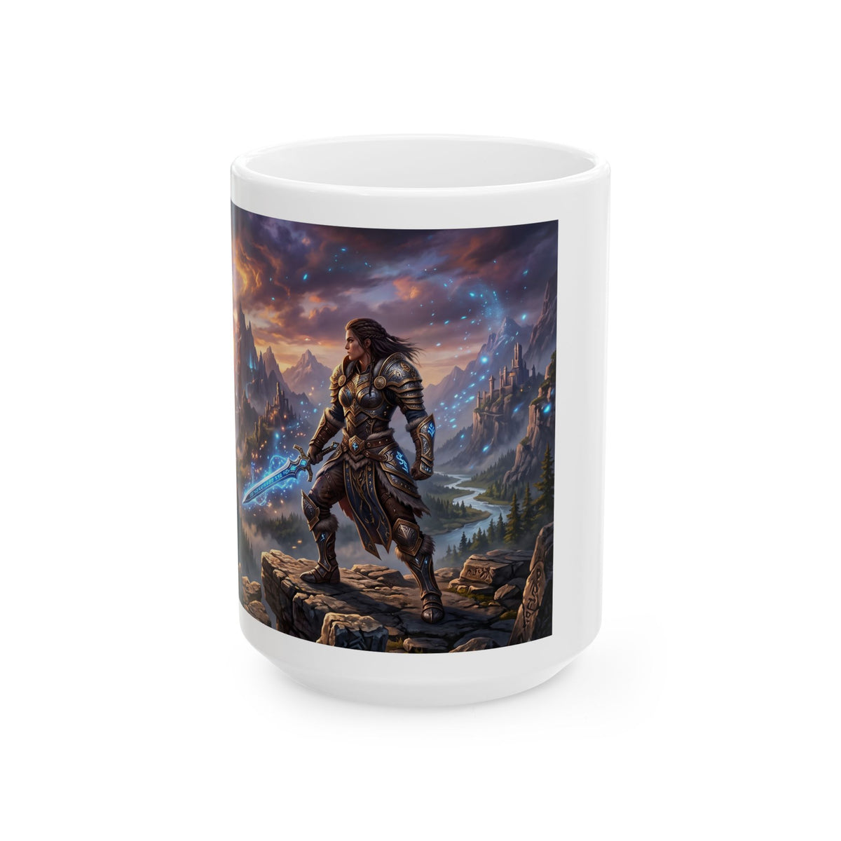 Fantasy Warrior Ceramic Mug – Epic Medieval Adventure Coffee Cup
