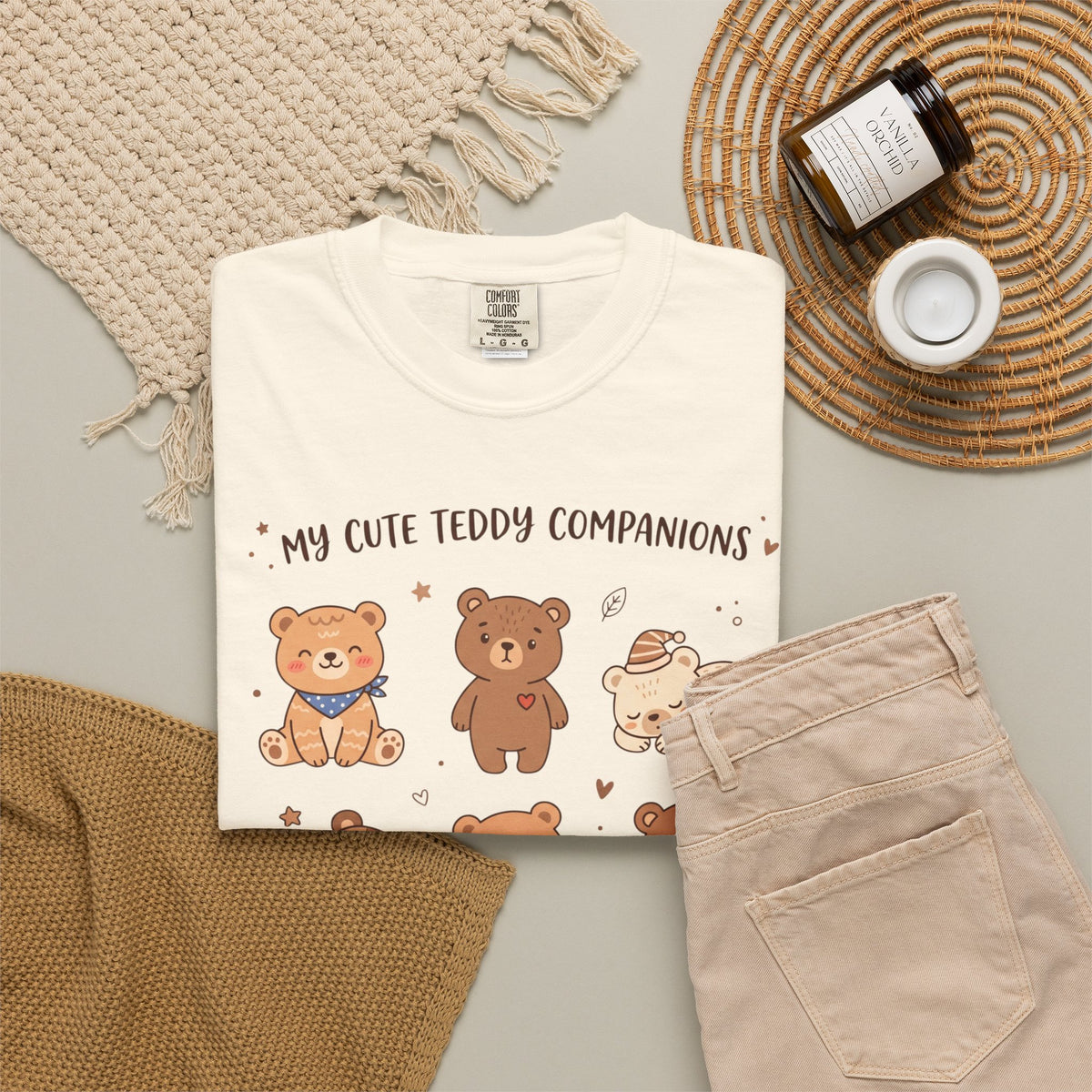 T-Shirt — Cute Teddy Companions Graphic Tee ("My Cute Teddy Companions — Little Warm & Cozy Friends")
