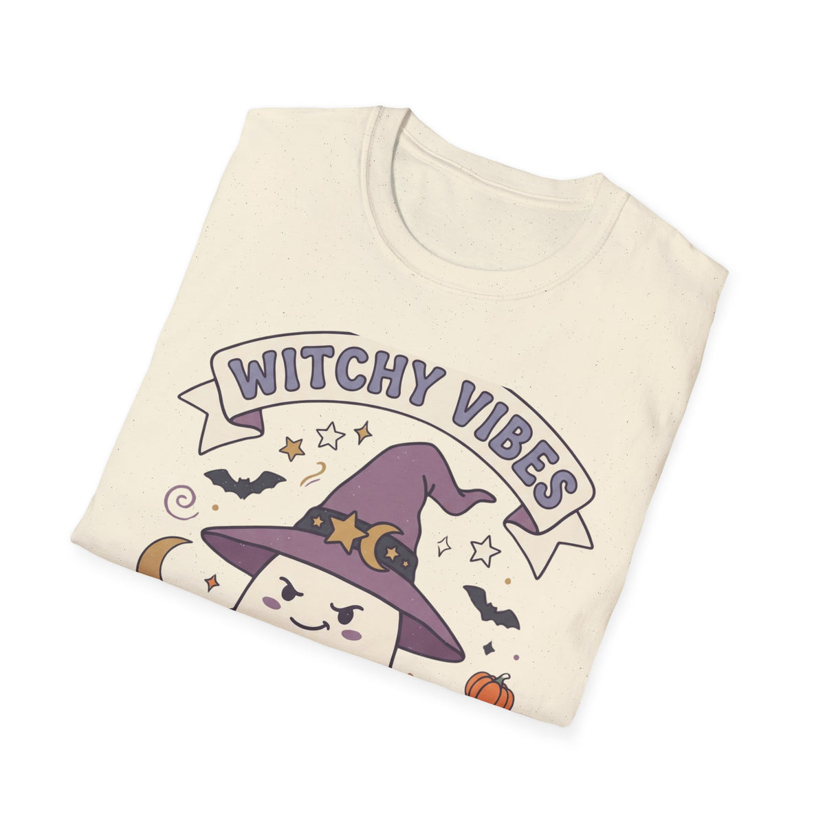 Witchy Vibes T‑Shirt — Cute Ghost Witch Halloween Tee