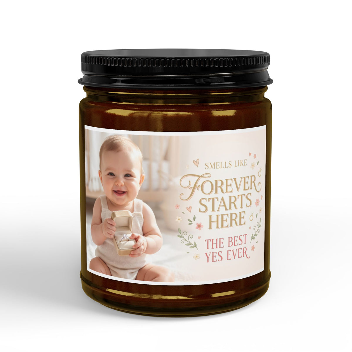 Soy Scented Candle — “Forever Starts Here” Baby Photo Keepsake (4oz & 9oz)