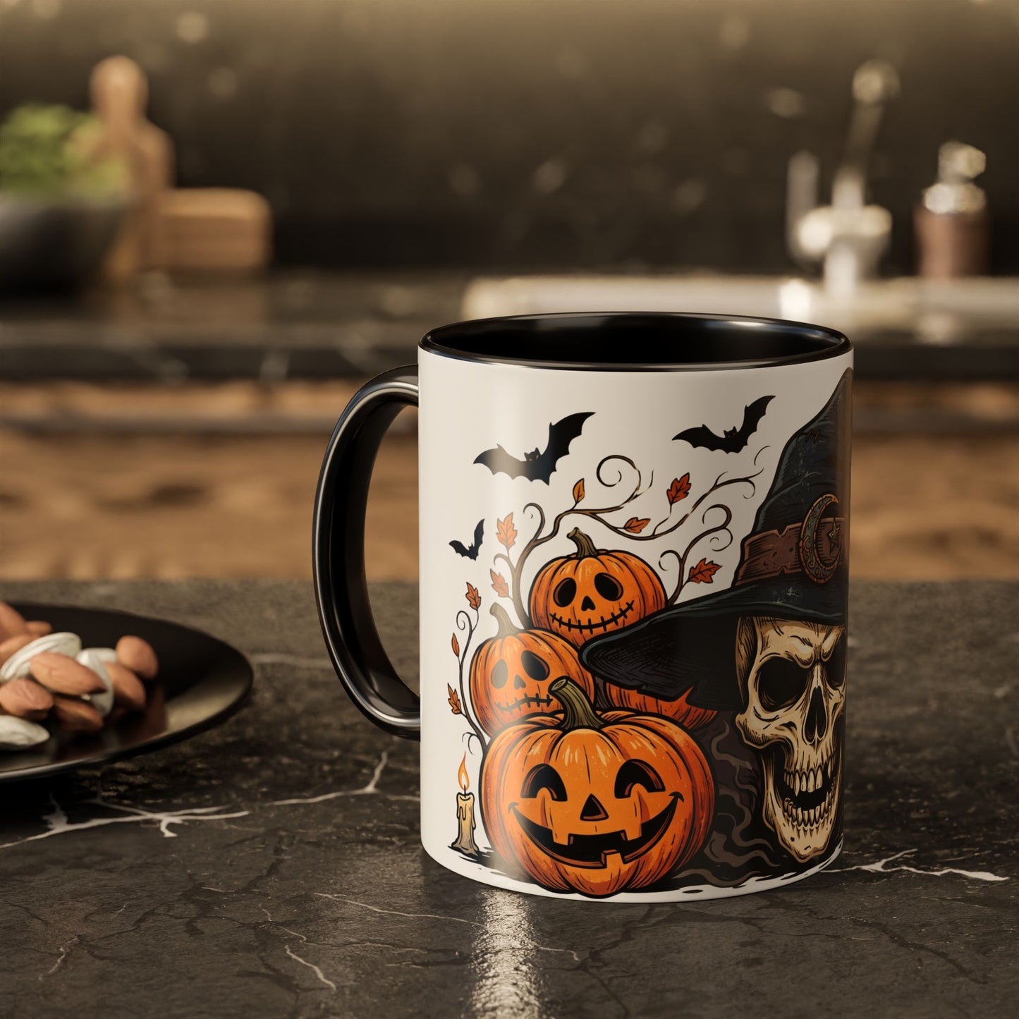 Halloween Skull & Jack-o'-Lantern Mug (11oz/15oz)