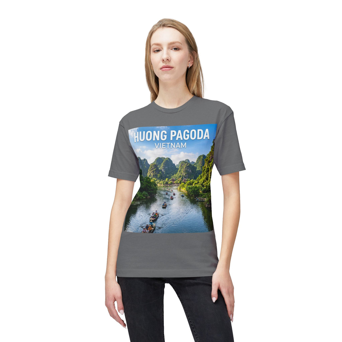 Huong Pagoda Vietnam T-Shirt — Scenic Ninh Binh River Travel Tee
