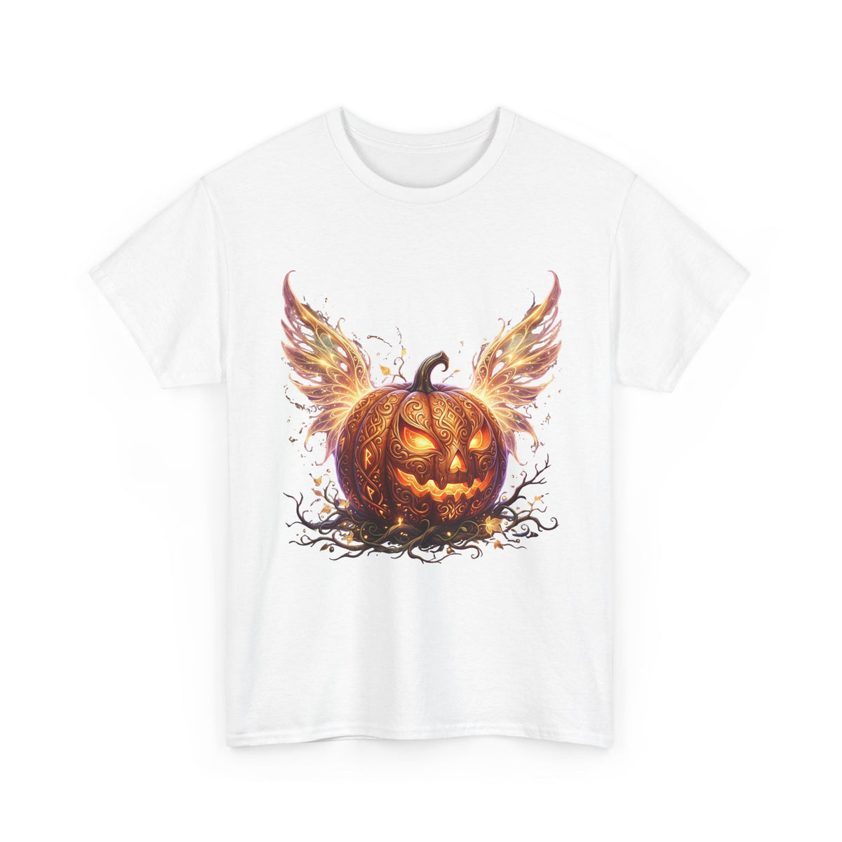 Halloween Pumpkin Tee — Winged Jack-O'-Lantern Graphic Shirt