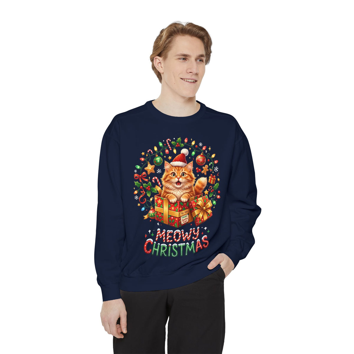 Meowy Christmas Cat Sweatshirt