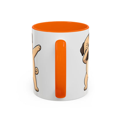 Dabbing Pug Coffee Mug — Cute Dog Accent Mug (11/15 oz)