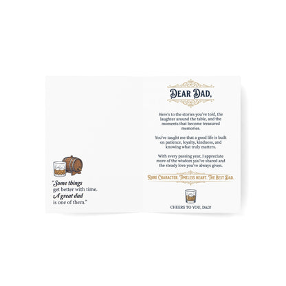 Dad “Aged to Perfection” Whiskey-Themed Greeting Card