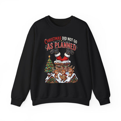 Christmas As Planned Sweatshirt — Funny Santa Tumble Holiday Crewneck