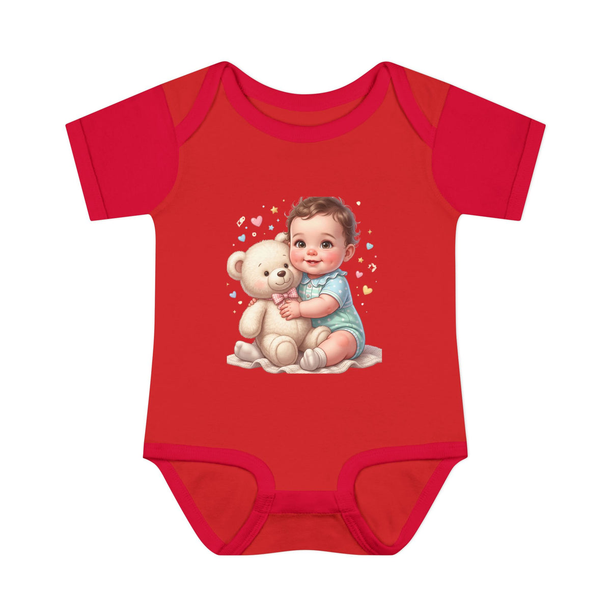 Cute Baby & Teddy Bodysuit – Infant Rib One-Piece