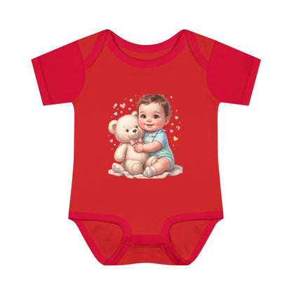 Cute Baby & Teddy Bodysuit – Infant Rib One-Piece