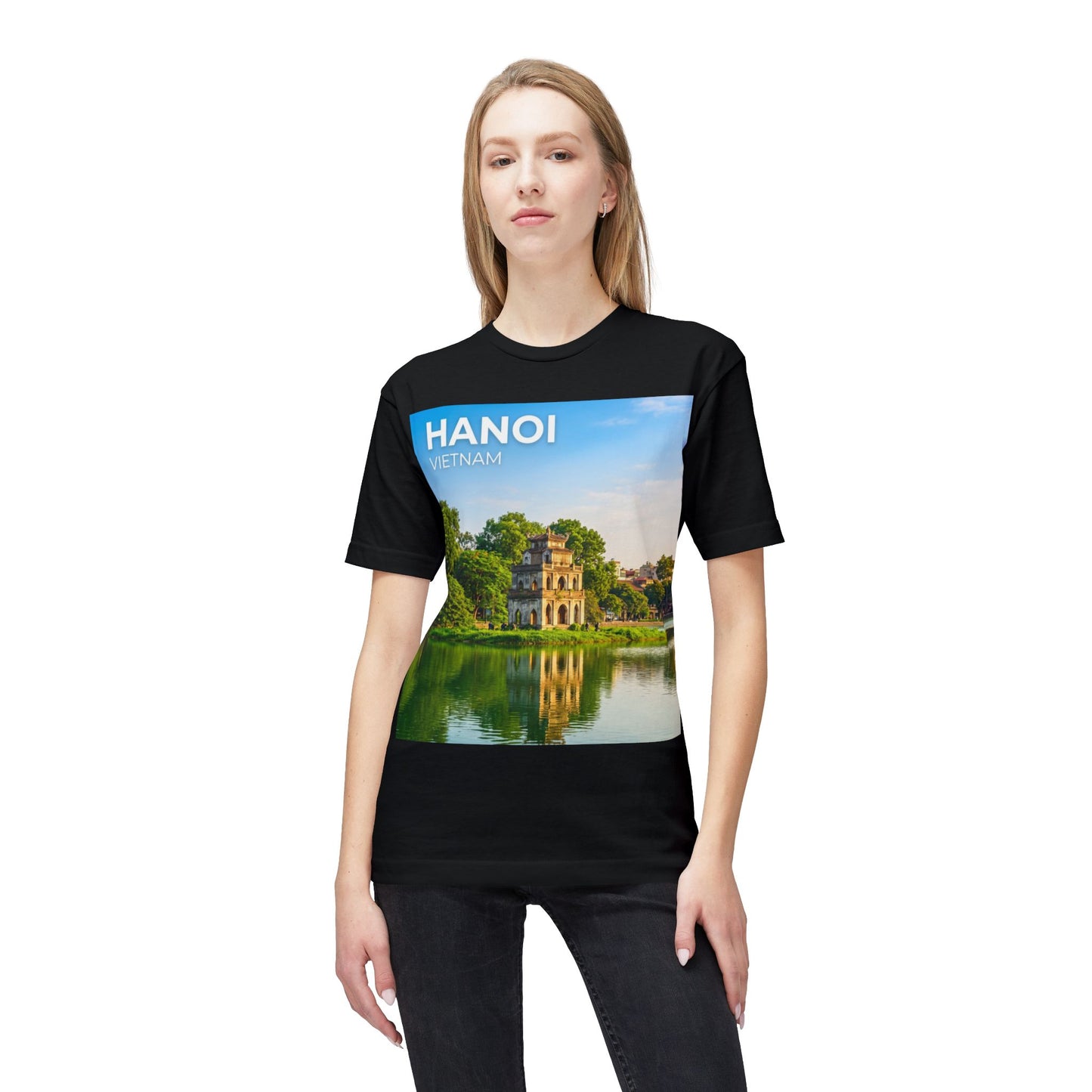 Hanoi Vietnam Travel T-Shirt – Hoan Kiem Lake Temple Photo Tee