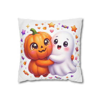 Cute Halloween Pumpkin & Ghost Pillowcase — Spooky Kawaii Decor