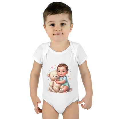 Cute Baby & Teddy Bodysuit – Infant Rib One-Piece