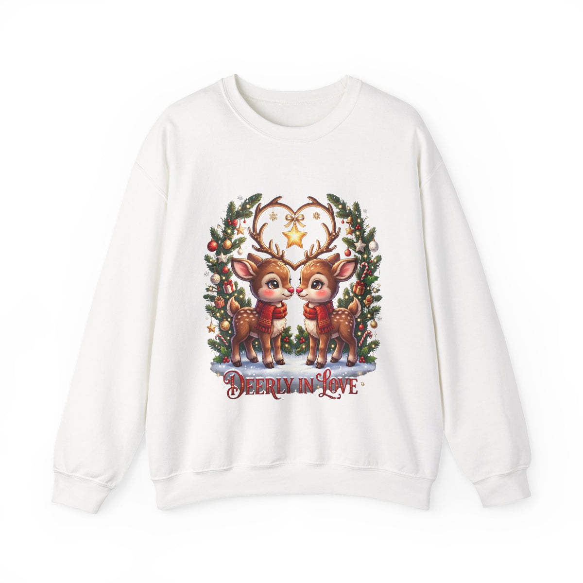 Reindeer In Love Sweatshirt – Cute Christmas Couple Deer Holiday Crewneck