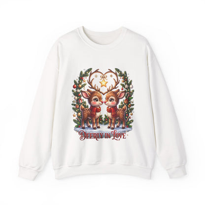 Reindeer In Love Sweatshirt – Cute Christmas Couple Deer Holiday Crewneck