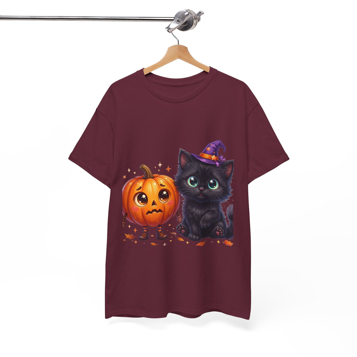 Halloween Black Kitten & Pumpkin T-Shirt