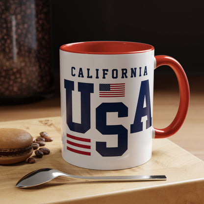 USA California Coffee Mug — Patriotic Accent 11/15oz