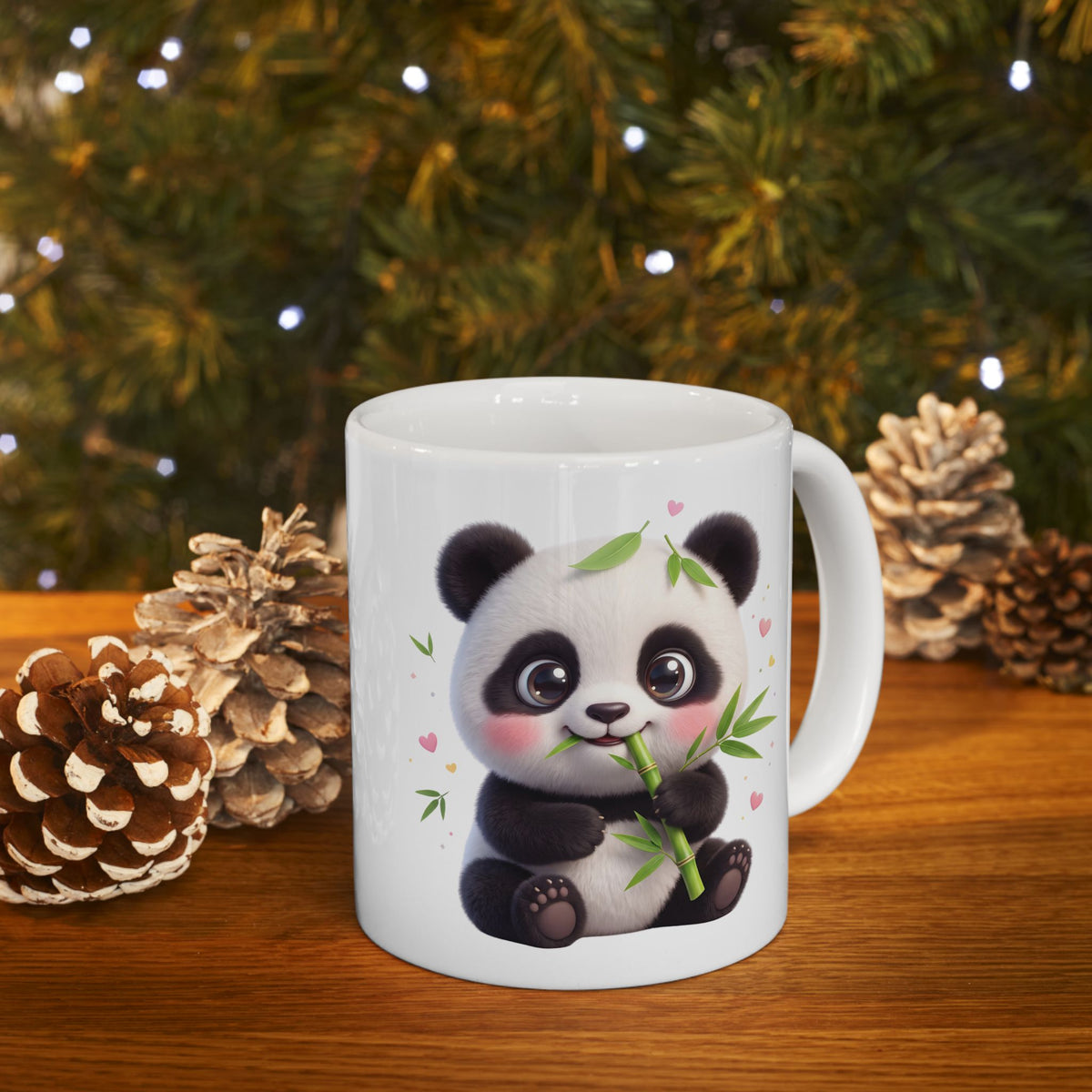 Cute Panda Ceramic Mug - Kawaii Bamboo Lover Coffee Cup (11oz & 15oz)