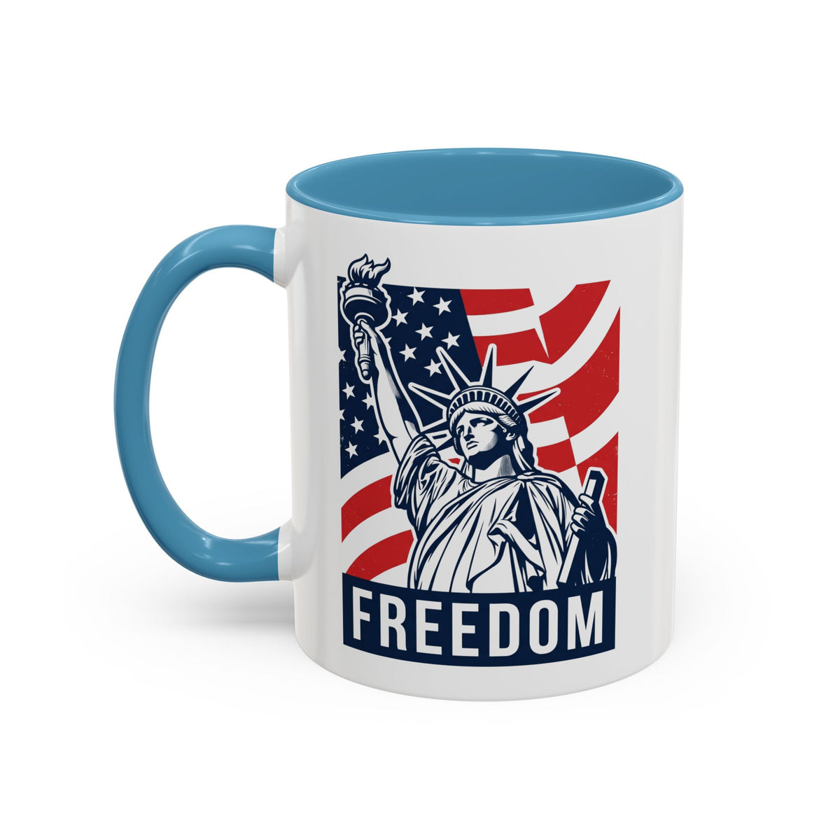 Freedom Statue Accent Coffee Mug — Patriotic Liberty 11/15oz