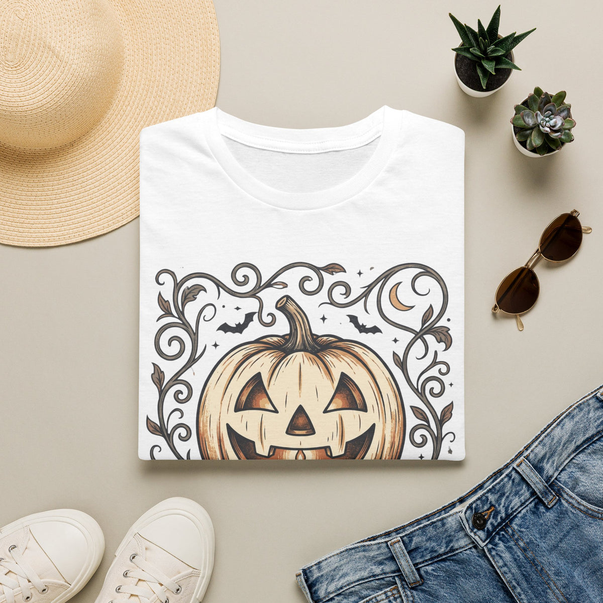 Halloween Pumpkin T-Shirt — "Haunted Harvest: Halloween Nights" Graphic Tee