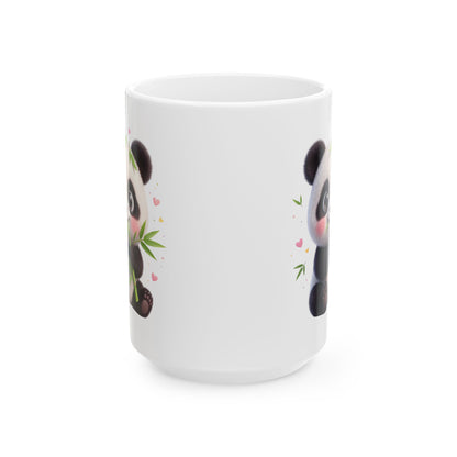 Cute Panda Ceramic Mug - Kawaii Bamboo Lover Coffee Cup (11oz & 15oz)