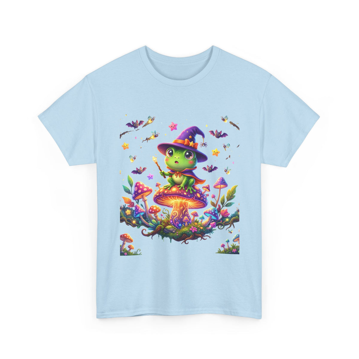 Cute Witch Frog T‑Shirt — Magical Mushroom Halloween Tee