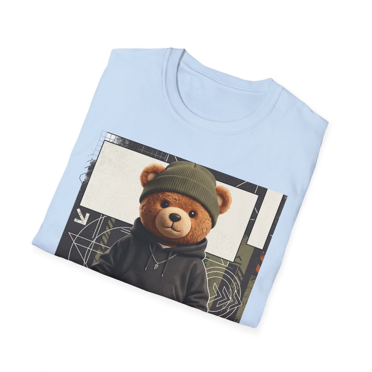 Teddy Bear Graphic T-Shirt — Streetwear Teddy in Beanie & Hoodie