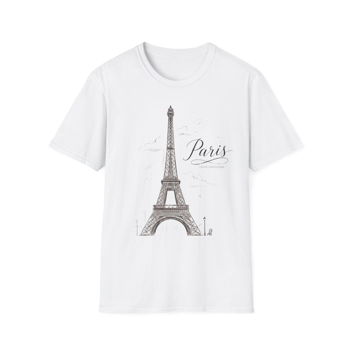 Paris Eiffel Tower T-Shirt — Vintage Sketch Travel Tee