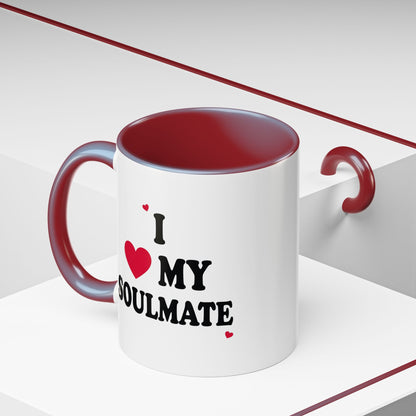 I Love My Soulmate Accent Coffee Mug